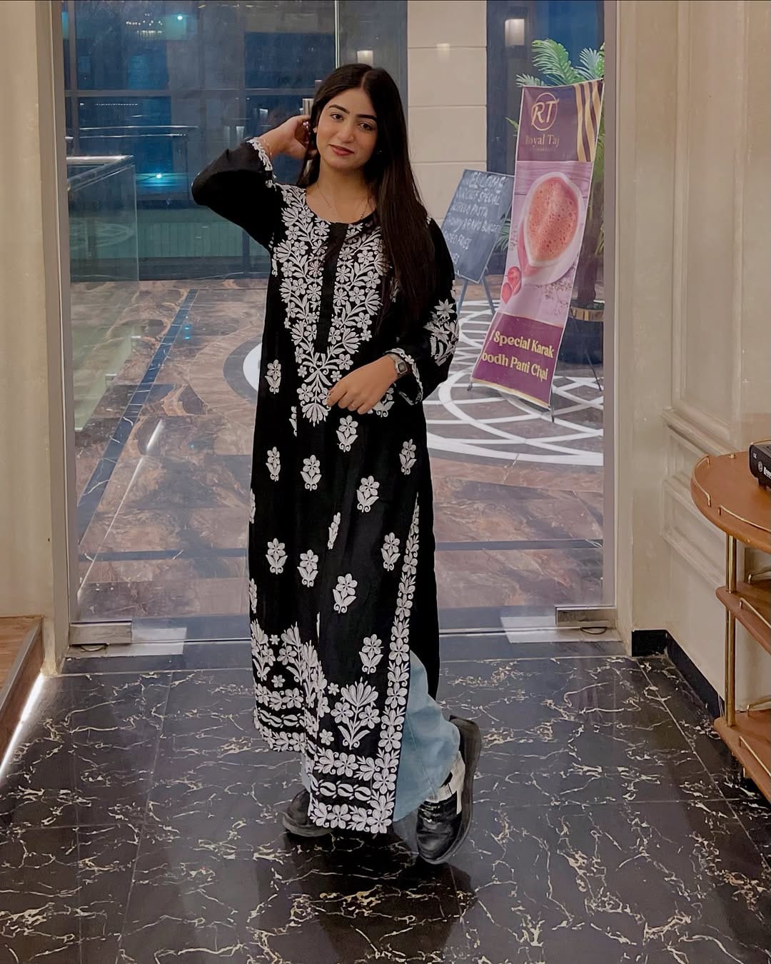 INDIAN FOGG EMBROIDED LONG SHIRT