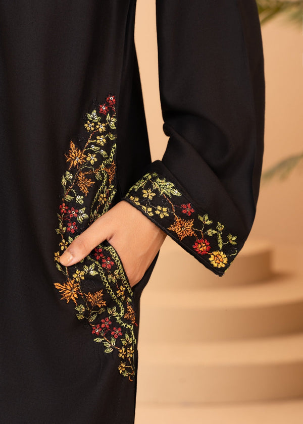 Noir Thread Linen Suit | Pocket Sequence Embroidered 2PC for All Seasons